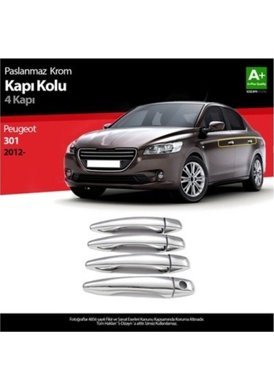 Citroen C Elysee 2012-2019 Modeller Arası Krom Kapı Kolu 4 Kapı Paslanmaz Çelik