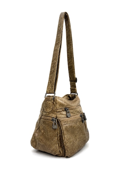 Sanmorris Suni Deri Çok Cepli Kadın Omuz Çantası Sı-09 Beige