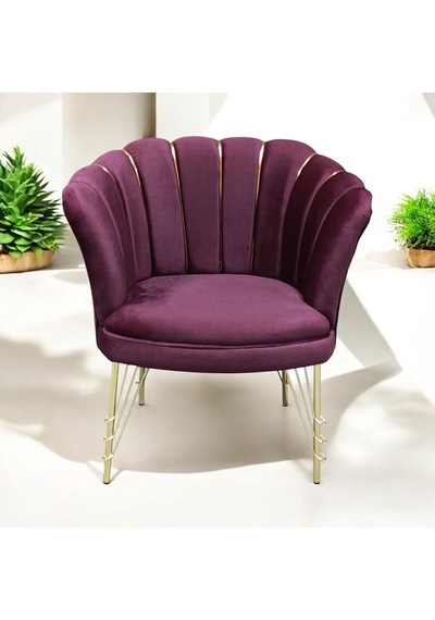 2 Tekli Bordo Kumaş Gümüş Metal Ayak - Balkon Ofis Bekleme Çay Seti Koltuk Takımı Bordo