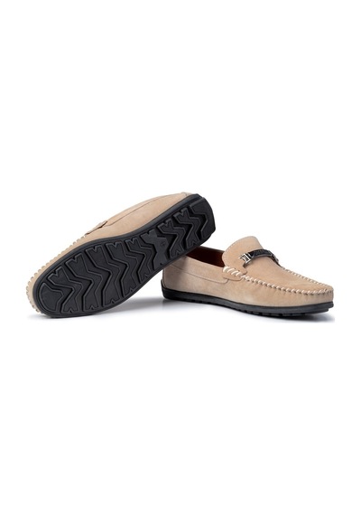 Halb Hakiki Deri Erkek Günlük Ayakkabı, Loafer Ayakkabı, Hafif Ayakkabı, Tokalı Loafer, Süet Loafer