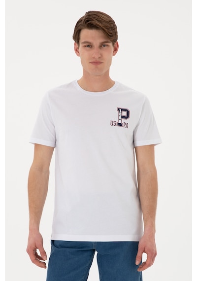 U.S. Polo Assn. Erkek Regular Fit Bisiklet Yaka Beyaz Tişört 50306897-VR013