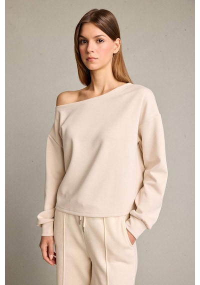 Defacto Kayık Yaka Modal Sweatshirt G2914ax25auer120 Ekru