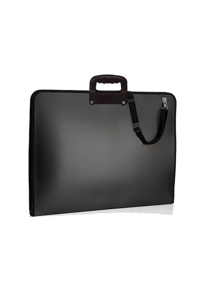 Siyah Resim Çantası Fermuarlı Kulplu 37x54 Cm 1 Adet Teknik Resim Dosya Çantası 35x50 Cm Askılı