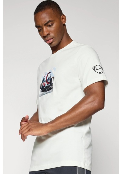 Nike Soccer Jersey Total 90 Print Tee Men's T-shirt Baskılı Erkek Tişört Krem