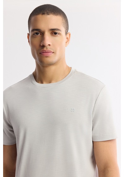 Avva Erkek Taş Bisiklet Yaka Bi-stretch Soft Touch Basic Regular Fit T-shirt B001031