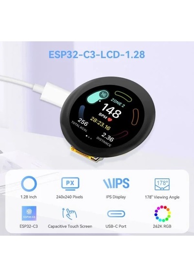 Elecrow Crowpanel Esp32 240x240 Kapasitif Dokunmatik Ekran