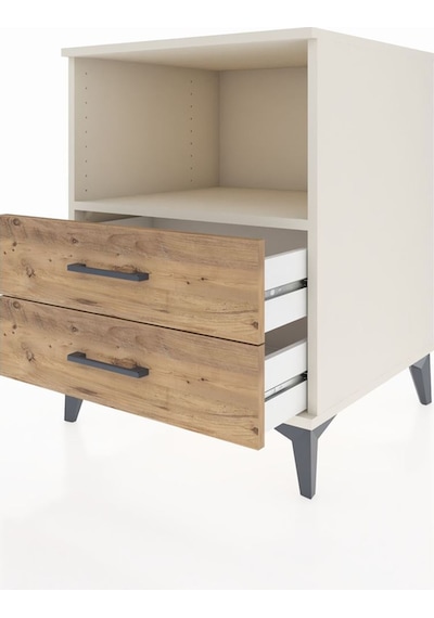 Kronos Komodin Tek Raflı 2 Çekmeceli 60x59x80 Aytaşı-çam Aytası