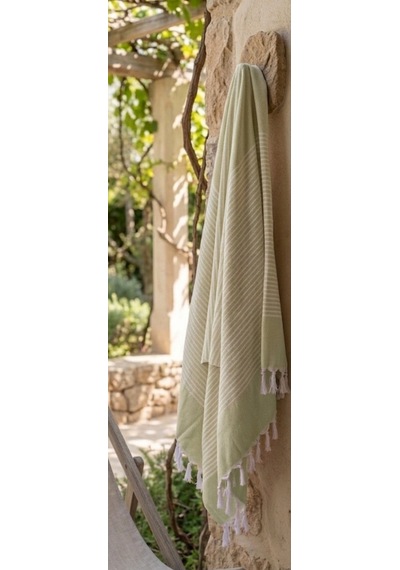 Lüks Hürrem Desen Peştemal 90x170 Cm - Pamuklu Ultra Hafif Hızlı Kuruyan Plaj Hamam Sauna Havlusu Haki
