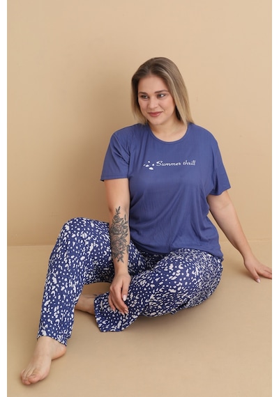Wordex Mirano 9400 Summer Thrill Kısa Kollu Pegasus Büyük Beden Kadın Pijama Takımı Lacivert Wordex Mirano 9400 Summer Thrill Kısa Kollu Pegasus Büyük Beden Kadın Pijama Takımı Lacivert
