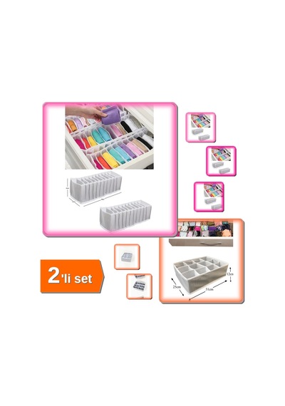 10 Gözlü Akordiyon Düzenleyici + 12 Bölmeli Pratik Çekmece Düzenleyici - 2li Set A6w5q5 Belirtilmemiş