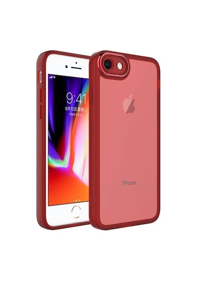 Apple Uyumlu iPhone Se 2020 Kılıf Metal Kamera Korumalı Transparan Renkli Kapak