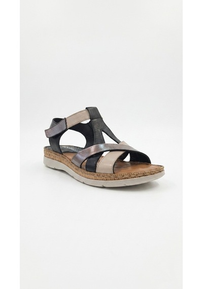 Siyah Multi Kadın Hakiki Deri Sandalet 213.s-553-1545