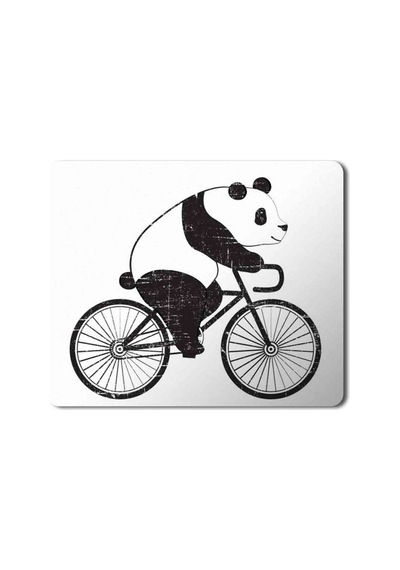 Panda Bisiklet Süren Panda Baskılı Mousepad Mouse Pad