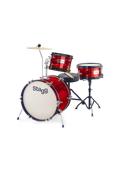 Stagg Tım Jr 3/16b Rd 3 Parça Çocuk Akustik Davul Seti Kırmızı
