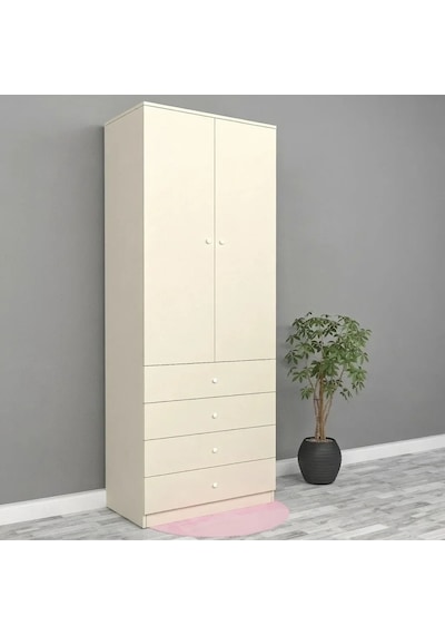 Wooden 2 Kapılı Gardrop Mdf Siyah