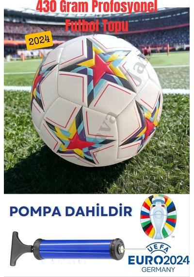 Janva Pompalı Fifa European Red Şampiyonlar Ligi Özel Tasarımı Futbol Topu Lazer Kesim 430 gram 1.kalite Beyaz