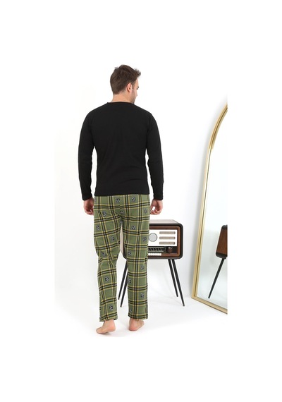 Akbeniz Erkek Uzun Kol Penye Siyah Pijama Takımı 6861 Siyah