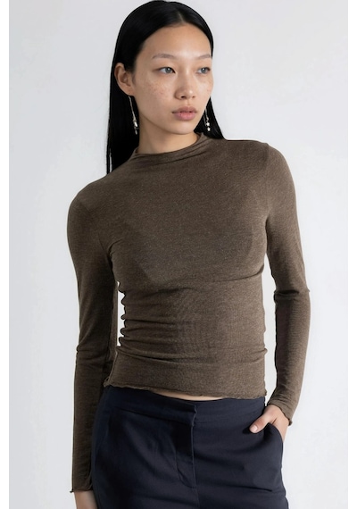 Hiccup Busem Uzun Kollu Slim Fit Bluz Haki Yeşil
