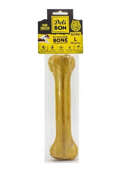 Delibon Gerçek Deriden Natural L Köpek Ödül Kemiği 22 CM
