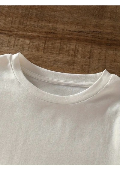 Kadın Tişört Bisiklet Yaka Brooklyn Baskılı Kısa Kollu T-shirt - Beyaz
