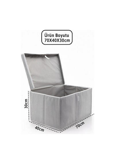 Kapaklı Mega Plus 2'li Hurç 70x40x30 - Gri Gri