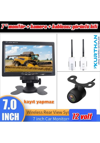 7 İnç Monitör+kamera+wifi Set 12v Kayıt Yapmaz