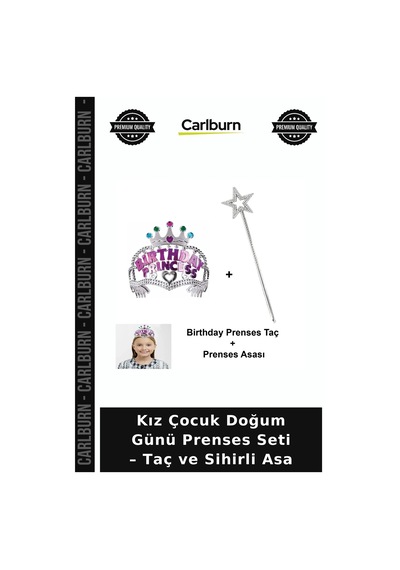 Kız Çocuk Doğum Günü Prenses Seti Taç Ve Sihirli Asa Hatıra Eşyası Çekim Objesi Parti Detayı +3