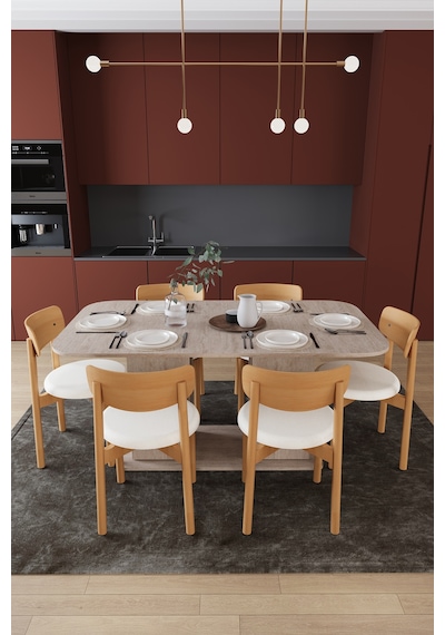 Modern Dolaplı 6 Kişilik Mutfak Yemek Masası Ve Sandalye %100 Mdf Mutfak Yemek Odası Masası Takımı Ymt06 Sidon Modern Dolaplı 6 Kişilik Mutfak Yemek Masası Ve Sandalye %100 Mdf Mutfak Yemek Odası Masası Takımı Ymt06 Sidon