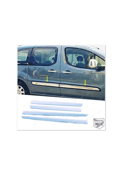 Citroen Berlingo Krom Yan Kapı Çıtası 4 Kapı 2008-2018 P. Çelik