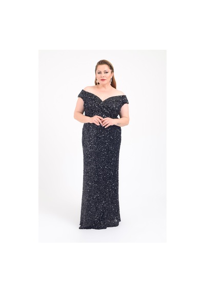 Lilas Xxl Kadın Büyük Beden Madonna Yaka Full Taş Ve Payetli Uzun Abiye Elbise 2439 Siyah Siyah Lilas Xxl Kadın Büyük Beden Madonna Yaka Full Taş Ve Payetli Uzun Abiye Elbise 2439 Siyah Siyah