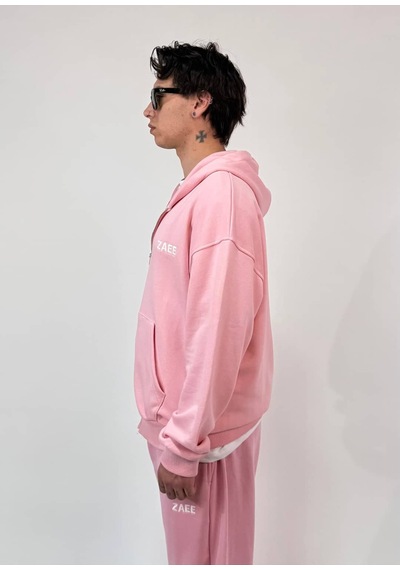 Zaee İnce Kumaş Nakışlı Oversize Premium Zip Hoodie Çok Renkli