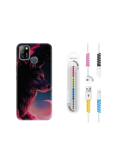 Infinix Smart 5 Kilif Kablo Koruyuculu Wolf And Moon 1380 544135666
