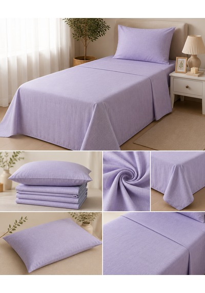 Ş Linens Tek Kişilik Nevresim Takımı Lila