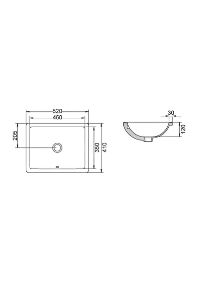 Turavit Hilton Kare Tezgâh Altı Lavabo 41x52 Cm 5027 Diğer