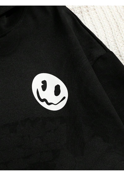 You Must Believe Sweatshirt - Siyah Baskılı Oversize Kapüşonlu Siyah