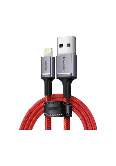 Ugreen USB to Lightning Apple iPhone Uyumlu Örgülü Data ve Şarj Kablosu 1 Metr