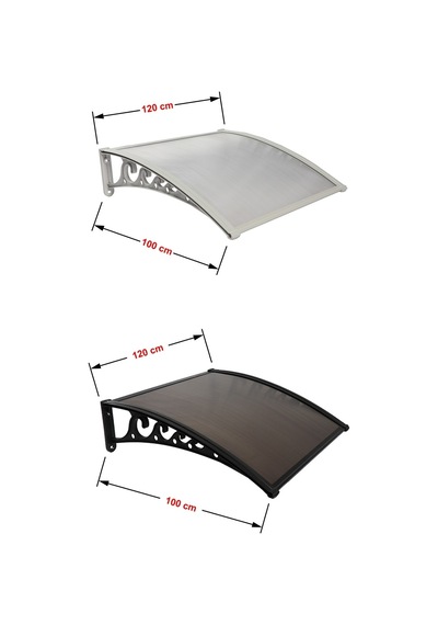Plastik Ayak 6mm Levhalı Pratik Sundurma 100x120 Cm Antrasit Gri