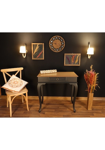 Wooding 80 Cm Çekmeceli Masif Siyah Naturel Dresuar (548586970) Siyah