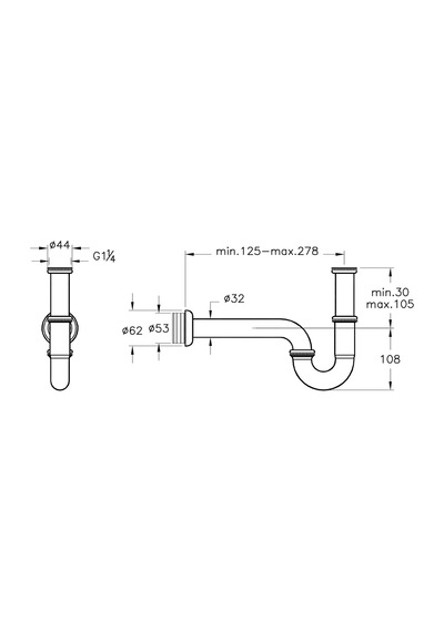 P Tipi Lavabo Sifonu A45117
