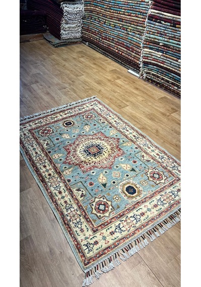 El Dokuma Afghan Halısı Çok Renkli