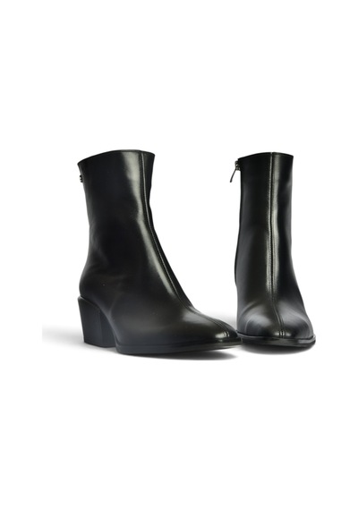Fox Shoes Z654037503 Siyah Hakiki Deri Alçak Topuklu Western Kadın Bot