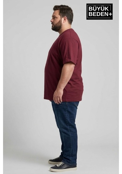 Superlife Büyük Beden Erkek Basic Tişört Pamuklu Düz T-shirt 3xl-6xl Spr26bts510 Bordo Superlife Büyük Beden Erkek Basic Tişört Pamuklu Düz T-shirt 3xl-6xl Spr26bts510 Bordo