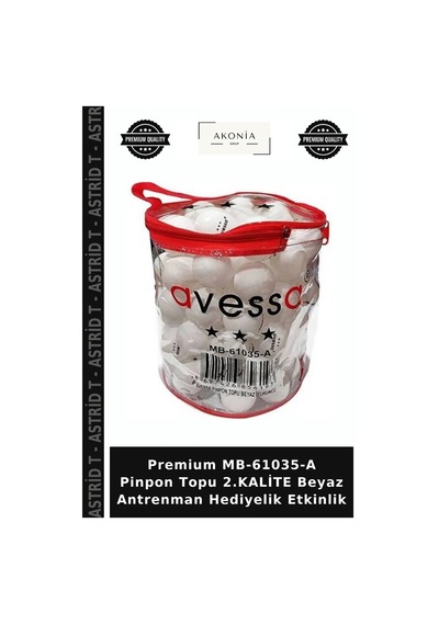 Premium Mb-61035-a Pinpon Topu 2.kalite Beyaz Antrenman Hediyelik Etkinlik