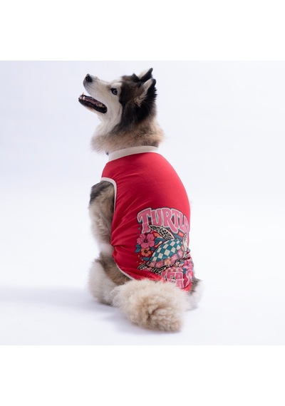 Kırmızı Turtley Over It Büyük Köpek Tişörtü - Köpek Kıyafeti 15 Kg-45 Kg
