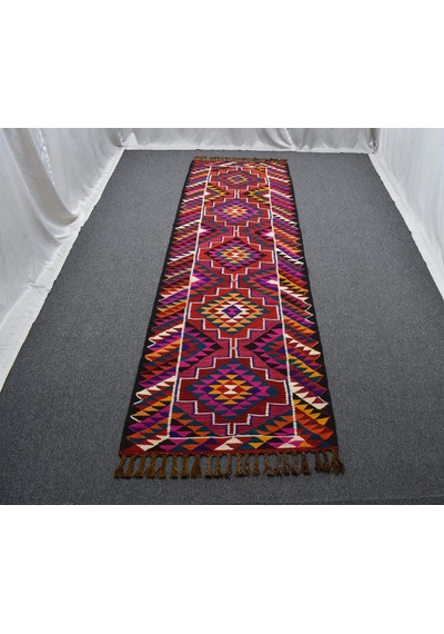 Zehra Abla Halı Yeni El Dokuma Görkemli Otantik Herki Yolluk Yün Kilim 7118 Çok Renkli