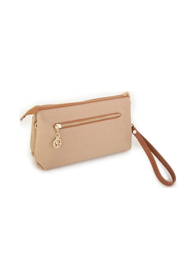 Nas Bag Nas 1055 Kadın Çapraz Ve Clutch Çanta Bilek Ve Çapraz Askılı Çanta Vizon Baskılı Siyah
