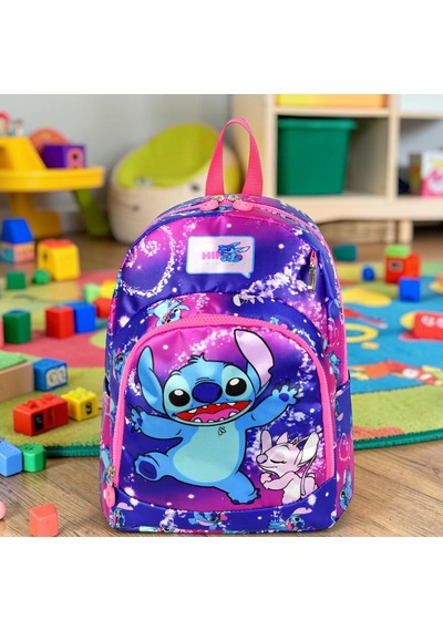 Anaokulu Kreş Günlük Kullanım Kız Çocuk Sırt Çantası Su Geçirmez Suluklu 2 Bölmeli Okul Öncesi Pembe Mavi - Anaokulu