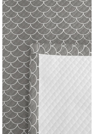 Gri Geometrik Modern Genç Odası Tek Kişilik Pike Takımı-iskandinav 160x220 Cm Kapitone Yatak Örtüsü Bohem Doku Kabuğu