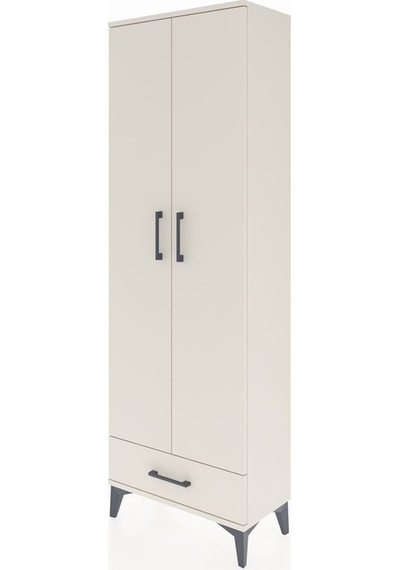 Arges Dolap 5 Raflı Tek Çekmeceli 2 Kapaklı 60x30x182 Aytaşı-... Aytaşı