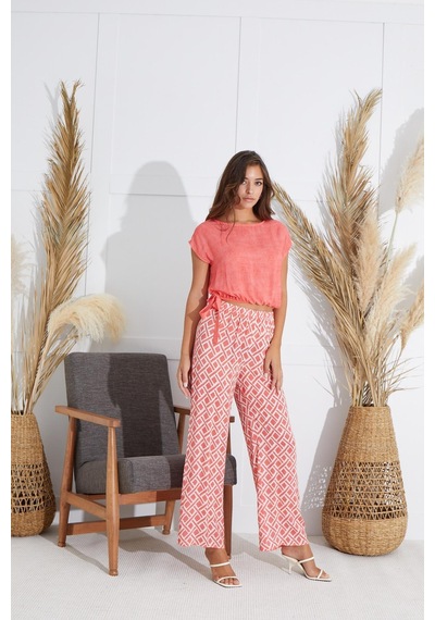 Sevim Kadın Kısa Kol Nar Çiçeği Pijama Takım C9t1n5o51 001